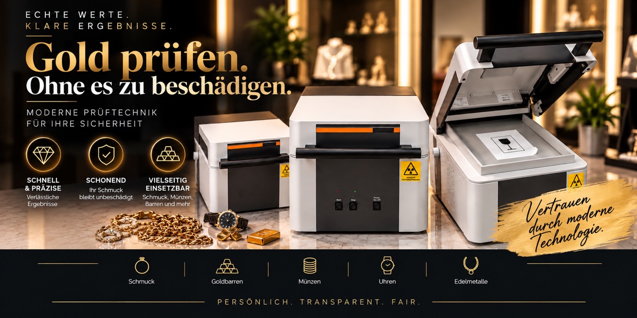 Gold prüfen, ohne es zu beschädigen: zerstörungsfreie Schmuckprüfung mit Röntgenfluoreszenzanalyse (XRF)